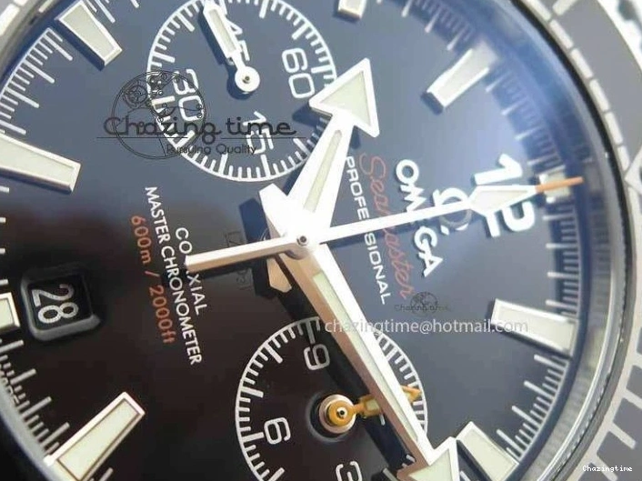 0217 Tailored Planet Ocean Master Chronometer SS OM 1:1 Best Edition Black Dial On Leather Strap A 8173